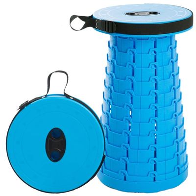 Hvsport Stools Portable Folding Chair Folding Camping Stool Retractable Seat Suitable for Adult Camping, Fishing, Hiking, Barbecue (Color : Blue)