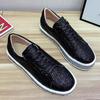Bcshiye Loafer Shoes for Women Shinny Glitter Sneakers Lace up Walking Sneakers Fashion Sequin Slip-On Flat Sneakers view 3