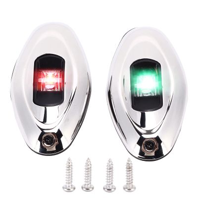 Evgatsauto Boat Navigation Light, 316 Stainless Steel Rubber Pad Bow Light Led Green Red Ip66 1 Nautical Mile Visibility Sailing Lamp, For Pontoons Yachts