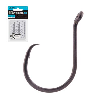 BKK Hybrid Heavy Circle Hook | 10/0 | 25-Pack | 2X | Super Slide Coating | Needle Point