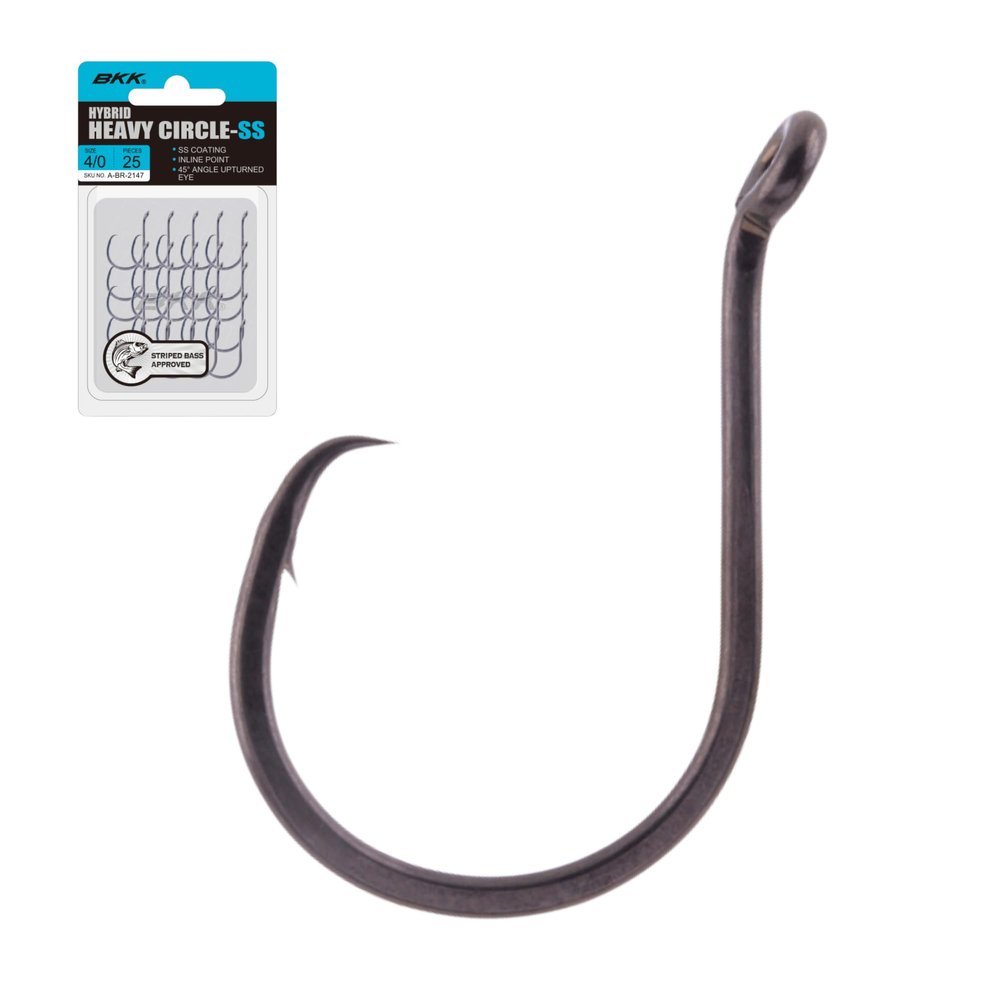 BKK Hybrid Heavy Circle Hook | 10/0 | 25-Pack | 2X | Super Slide Coating | Needle Point
