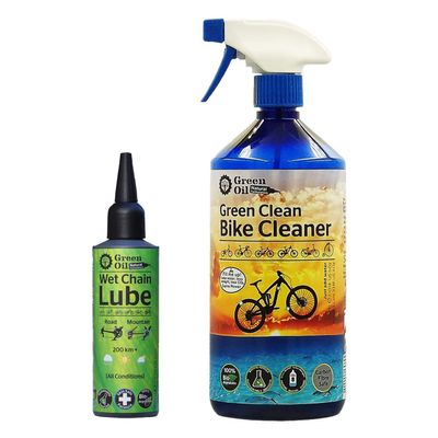 GREEN OIL Saver Bundle - Natural Free of Palm Oil - Made in UK (Bike Cleaner - Wet Chain Lube)