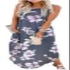 CHUNTIANRAN Women's Maxi Dress Summer Casual Sundress Sleeveless Long Dresses Hawaiian Beach Maxi Dresses with Pockets(Flower Grey,Large) view 1