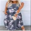 CHUNTIANRAN Women's Maxi Dress Summer Casual Sundress Sleeveless Long Dresses Hawaiian Beach Maxi Dresses with Pockets(Flower Grey,Large) view 2