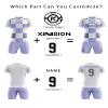 ORKY Custom Soccer Uniform, Men Fast Drying Short Sleeve Football Shirt, Kids Customzie Design Match Jersey Grid(Light Purple 110cm) view 4