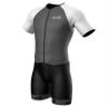 Sparx Mens Elite Aerosuit Triathlon Suit Mens Short Sleeve Tri Suit Skinsuit (Gray, 2XL) view 1