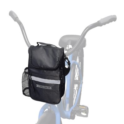 AlveyTech Insulated Handlebar Bag for Bikes & Scooters - Large Capacity Durable Ripstop Nylon Fabric Bags with Removable Rain Cover, Reflective Safety Stripe, Web Mesh & Carry Strap, Storage Accessory