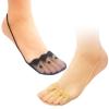 Daisy and Bella 4 Pairs Breathable Lace No Show Socks, Toe Topper Half Socks, Low Cut Liner Slingback Sock. (Lace 2 Black + 2 Nude) view 1