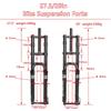 ZECHAO 27.5/29in Mountain Bike Suspension Forks,10015mm Double Chamber Fork Air Supension Front Fork 150mm Stroke(29inch) view 2