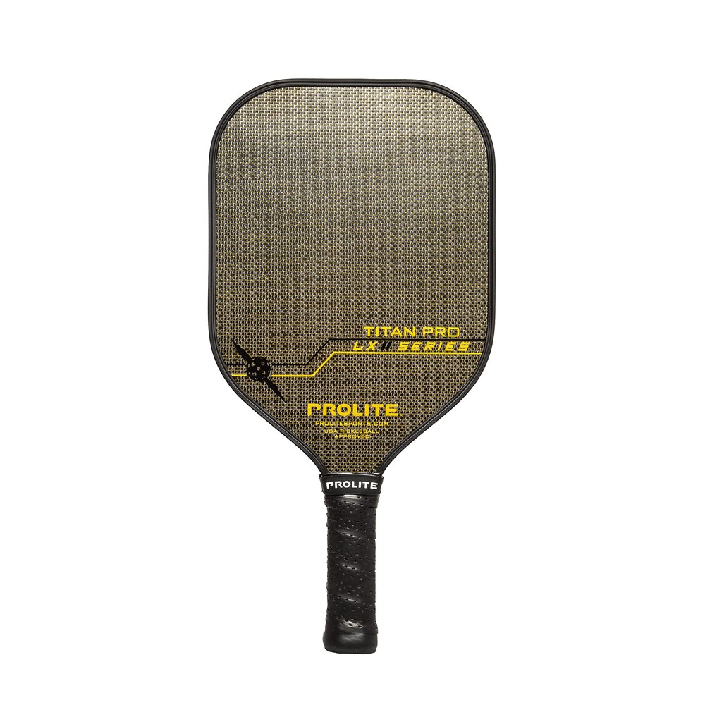 LX Series Pickleball Paddles | Hyperweave Carbon Fiber Pickleball Paddle | 14mm Poly Core | Pickleball Rackets Made in The USA Since 1984 (Titan Pro LX, Gold Fibers)