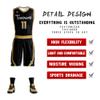 Custom Men Youth Reversible Basketball Jersey Uniform Printed Personalized Name Number Sportswear Big Size Black&white-05 view 3