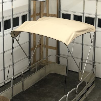 9' Long x 8' Wide Pontoon Boat Bimini Top Kit, Best Available, Beige, Complete Kit, Square Frame with Metal Fittings, 16oz Canvas, Hardware Kit