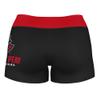 Vive La Fete Austin Peay State Governors Women's Workout Soft Yoga Shorts with Logo on Thigh & Waistband Black view 2