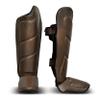 PFG Brown Vintage Genuine Leather Shin Instep - Boxing MMA Muay Thai Protection & Training view 1