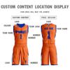 Custom Men Youth Reversible Basketball Jersey Uniform Printed Personalized Name Number Sportswear Big Size Orange&blue-36 view 2