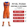 Custom Men Youth Reversible Basketball Jersey Uniform Printed Personalized Name Number Sportswear Big Size Orange&blue-36 view 3