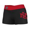 Vive La Fete New Mexico Lobos Women's Workout Soft Yoga Shorts with Logo on Thigh & Waistband Black view 1