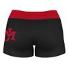 Vive La Fete New Mexico Lobos Women's Workout Soft Yoga Shorts with Logo on Thigh & Waistband Black view 2