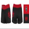 Vive La Fete New Mexico Lobos Women's Workout Soft Yoga Shorts with Logo on Thigh & Waistband Black view 3