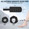 APEXUP 10lbs/Pair Adjustable Ankle Weights for Women and Men, Modularized Leg Weight Straps for Yoga, Walking, Running, Aerobics, Gym (Black) view 2