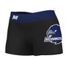 Vive La Fete Monmouth Hawks Women's Workout Soft Yoga Shorts with Logo on Thigh & Waistband Black view 1