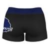 Vive La Fete Monmouth Hawks Women's Workout Soft Yoga Shorts with Logo on Thigh & Waistband Black view 2