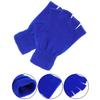 4 Pairs Winter Half Finger Gloves Knitted Fingerless Gloves Fingerless Mittens Warm Stretchy Gloves for Men Women (Blue) view 3