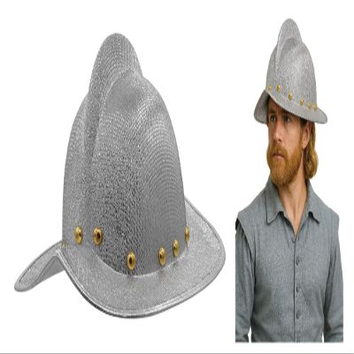 Nicky Bigs Novelties Silver Conquistador Helmet for Adults Medieval Knight Morion Hat for Cosplay Halloween Theater Reenactments Lightweight Crusader Costume Accessory for Men Women