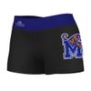 Vive La Fete Memphis Tigers Women's Workout Soft Yoga Shorts with Logo on Thigh & Waistband Black view 1