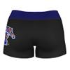 Vive La Fete Memphis Tigers Women's Workout Soft Yoga Shorts with Logo on Thigh & Waistband Black view 2