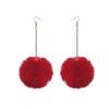 1-5Pairs Colorful Pom Pom Earring Faux Fur Ball Earrings Raibowcolors Jewelryset Cute Balls Accessory Lovely Jewelries for Women (Red) view 1