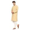 ITOS365 Men Cotton Blend Kurta Pyjama Set Party Fashion Regular Ethinic Wear Indian Dress Gift for Men Tan Small view 3