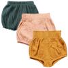 3PC Shorts Set Newborn Baby Girls Boys Bloomers Pants Cotton Linen Blend Cute Solid Floral Triangle Diaper Covers Shorts view 1