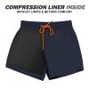 BRISIRA Mens Swim Trunks Swim Shorts Quick Dry 5 inch Inseam Beach Shorts with Compression Liner and Zipper Pocket Navy view 4