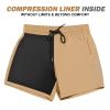 BRISIRA Mens Swim Trunks Swim Shorts Quick Dry 5 inch Inseam Beach Shorts with Compression Liner and Zipper Pocket Khaki view 4