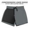 BRISIRA Mens Swim Trunks Swim Shorts Quick Dry 5 inch Inseam Beach Shorts with Compression Liner and Zipper Pocket Grey view 4