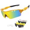 BangLong Polarized Sunglasses for Men & Women, 5 Interchangeable Lenses with UV 400 Protection Lightweight Sports Sun Glasses for Cycling Running Biking Fishing, Yellow view 1