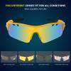 BangLong Polarized Sunglasses for Men & Women, 5 Interchangeable Lenses with UV 400 Protection Lightweight Sports Sun Glasses for Cycling Running Biking Fishing, Yellow view 3
