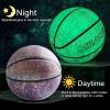 MILACHIC Glow in The Dark Basketball Size 7 29.5" - Glowing Leather Ball Gift for Men, Women Indoor-Outdoor Night Game - With Pump (Pink-Purple) view 2