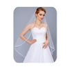 HEREAD Bride Wedding Veil Short Fingertip Length Bridal Tulle Hair Accessories with Comb and Ribbon Edge (Ivory) view 1