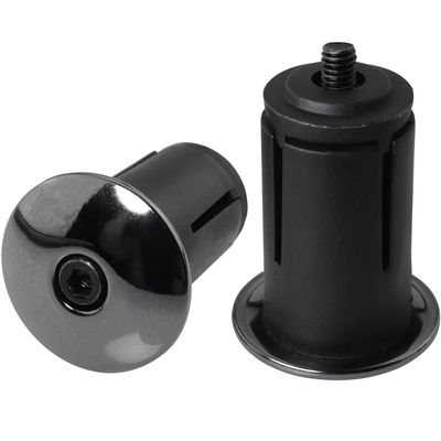 LUORNG 1Pairs Aluminum Alloy Bike Handlebar Bar End Plugs, Road Bicycle Grip, Expanding Adjustable Locking Caps for Mountain Bikes, Handlebars, Electroplating Black