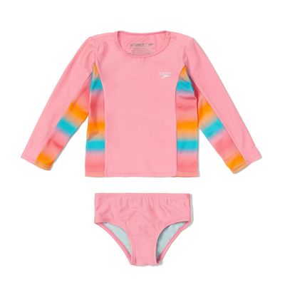 Speedo Girl's Uv Swim Shirt Long Sleeve Rashguard Set