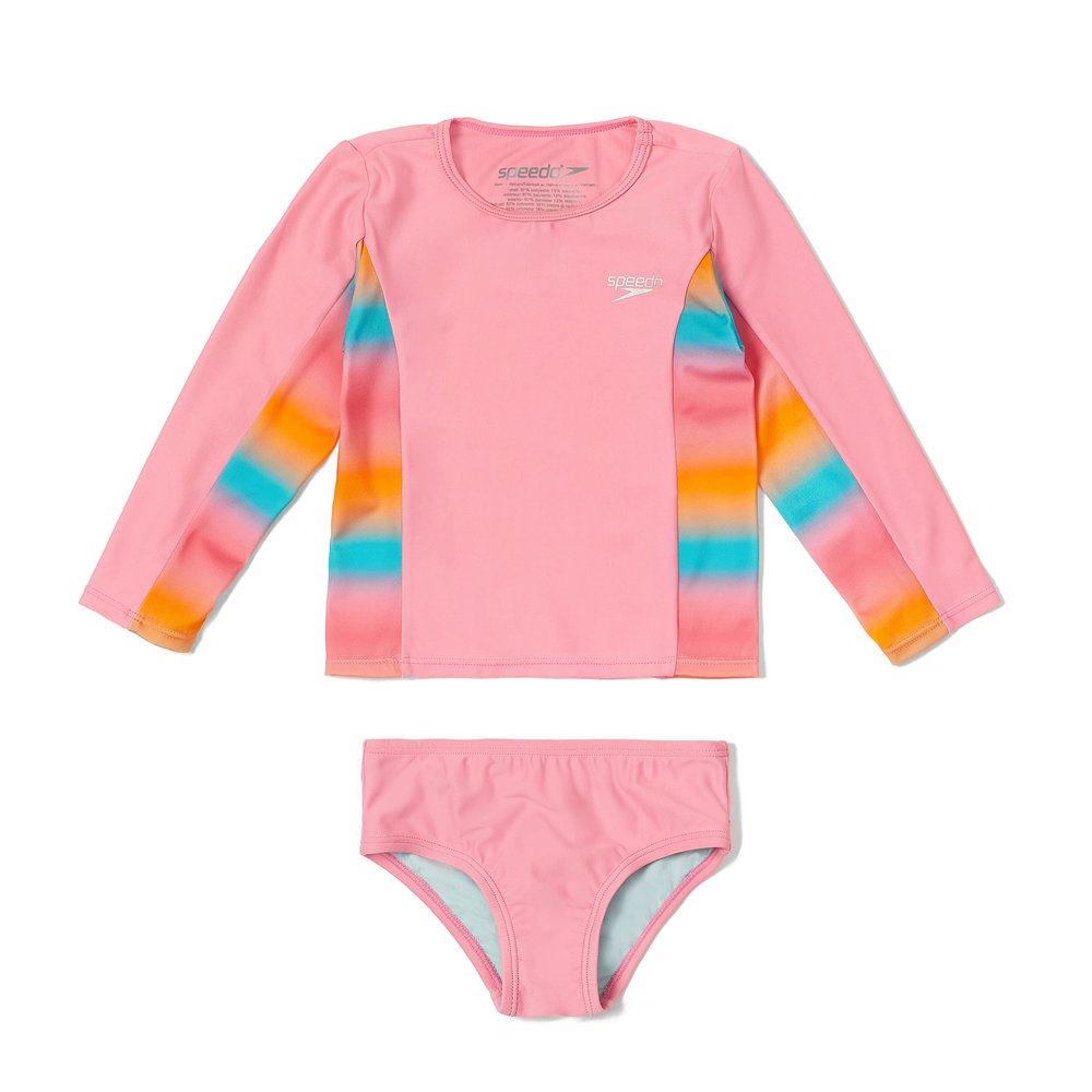 Speedo Girl's Uv Swim Shirt Long Sleeve Rashguard Set