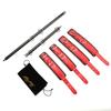 Expandable 2 Spreader Bar Set with Bag and 4 Fur Leather Straps with Nylon Belts Adjustable Home Yoga Bar Kit (Black+Red) view 2