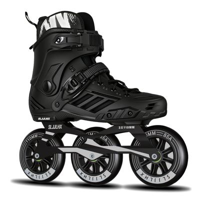 3 Wheels Inline Skates for Men Women, Professional Roller Skates Blades for Male Female,High Performance Adult Speed Skates with 110MM Wheels (Black, MEN9.5/WOMEN10.5)