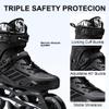 3 Wheels Inline Skates for Men Women, Professional Roller Skates Blades for Male Female,High Performance Adult Speed Skates with 110MM Wheels (Black, MEN9.5/WOMEN10.5) view 2