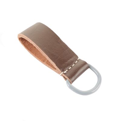 Epic Militaria Leather Belt Loop with Grey D-Ring (Brown)