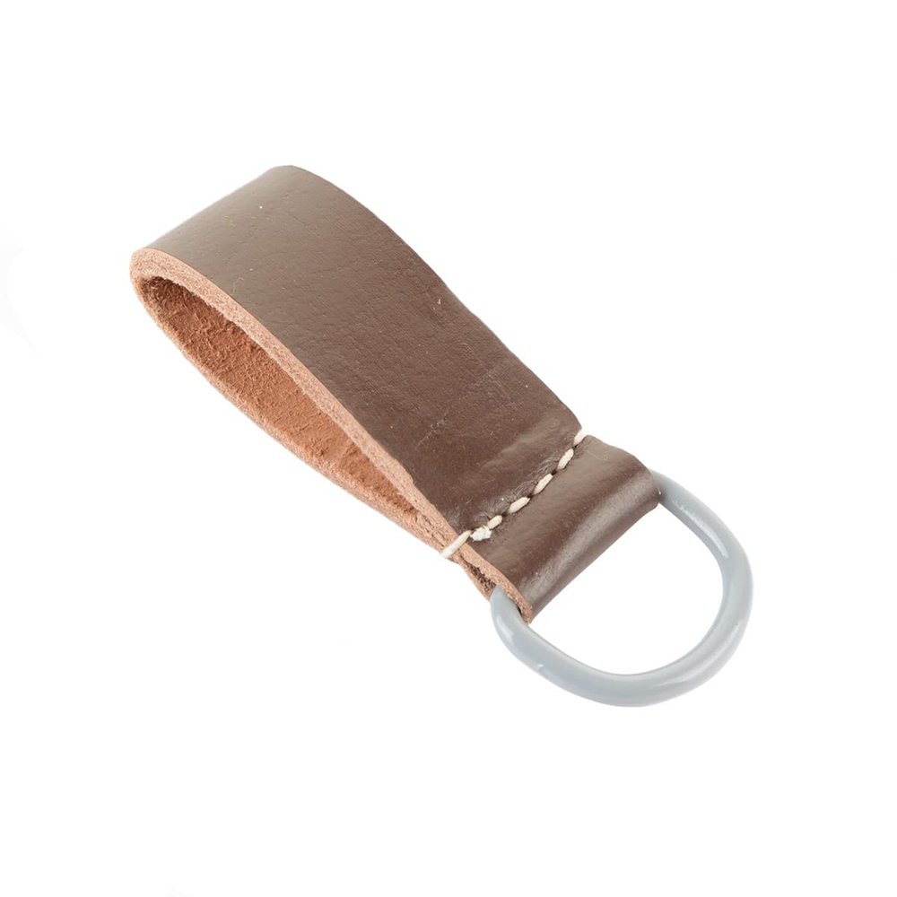 Epic Militaria Leather Belt Loop with Grey D-Ring (Brown)