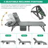 Barbella Folding Camping Cots Sleeping Cots for Adults, Adjustable 4-Position Folding Chaise Outdoor Patio Lounge Chairs, Portable Folding Bed Reclining Chair for Camping Pool Beach Patio Sun Tanning view 4