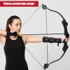 Sratte 2 Pcs Archery Arm Guard Glove Youth Kit Adjustable 3 Strap Archery Wrist Leather PU Bracer Bow Finger Tab 3 Finger Glove Arm Guard Protector for Archer Hunting Shooting Adult Youth Men Women view 4